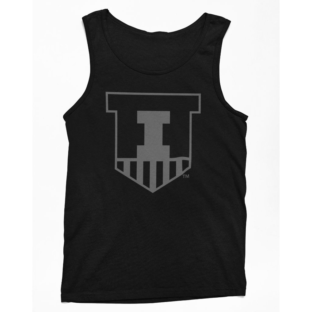 NEW Illinois Fighting Illini Victory Badge Tonal Logo Tank Top BLACKOUT
